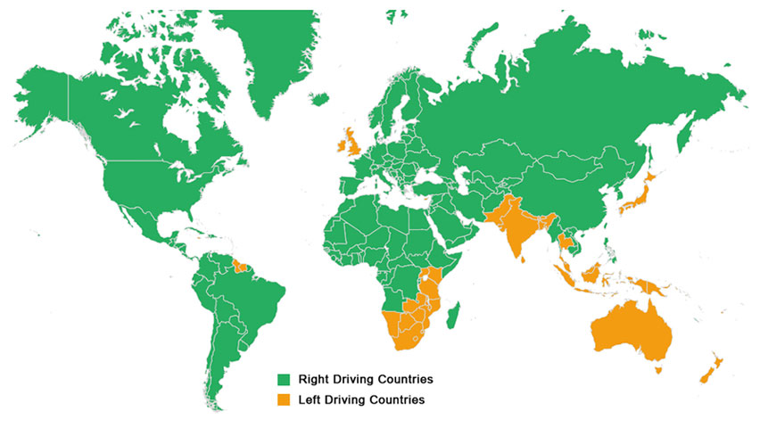 Countries That Drive on the Left Side of the Road